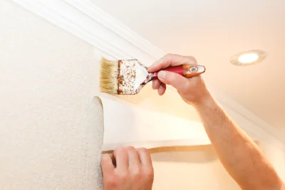 Pose de papier peint à Monthodon — revêtements muraux et toiles de verre